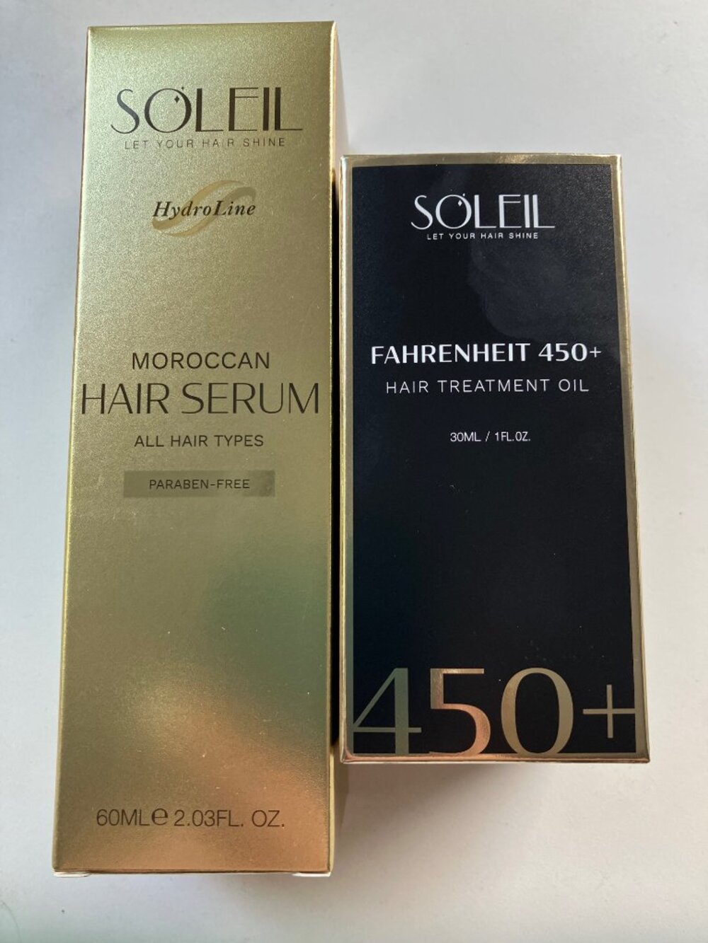 Soleil Fahrenheit 450+ Hair Treatment Oil & Moroccan Hair Serum